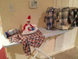 Our elf does laundry! He's definitely welcomed back every year.