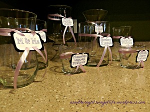 Completed candy jars just waiting to be filled with sweet yummy goodness.